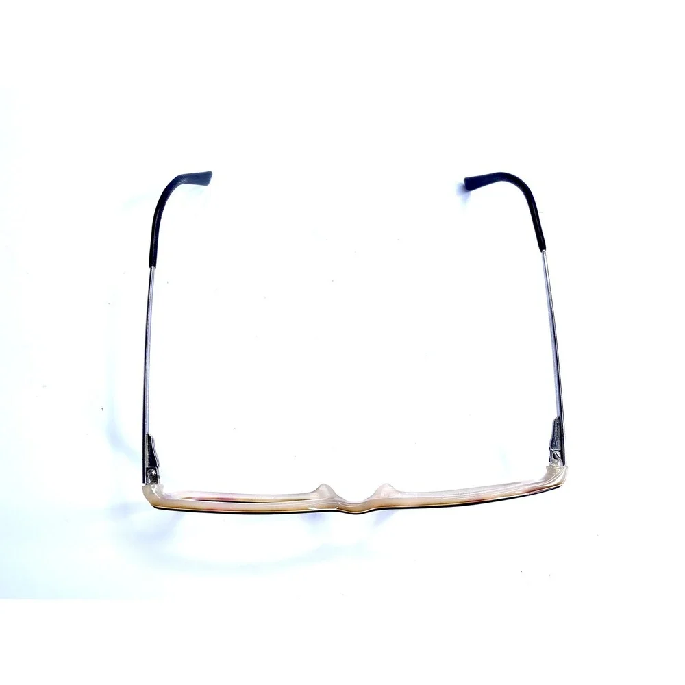 Versace Brown Tortoise Rectangular Eyeglasses Silver Temple Italy MOD 3073 588